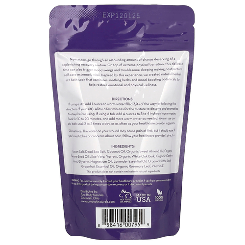 Pure Body Naturals, сидеть для ванны, для восстановления, 283 г (10 унций)