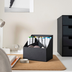 IKEA FJÄDERHARV  (ИКЕА ФЙЭДЕРХАРВ)  -  Органайзер настольный - антрацит 16x16 см