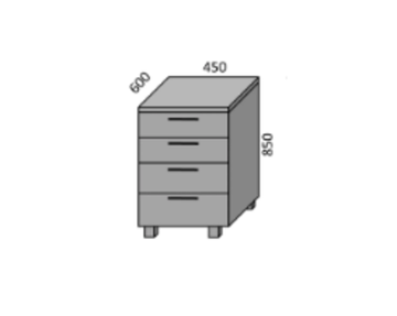 Стол МАРТА 450 с 4 ящ. НШ 45-4