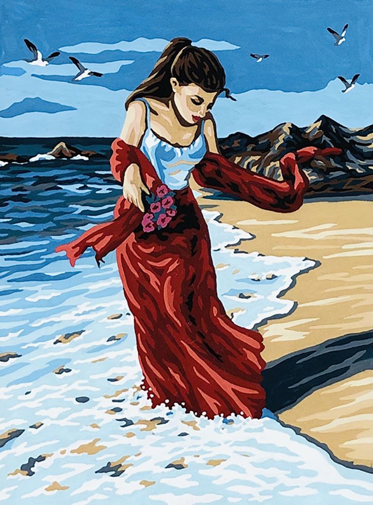 Рисунок для вышивания Soulos (канва жесткая), Девушка у моря, 60х80 см Рисунок для вышивания Soulos (канва жесткая), Девушка у моря, 60х80 см