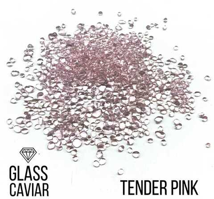 Стеклянная крошка Glass Caviar, Tender Pink, 250гр