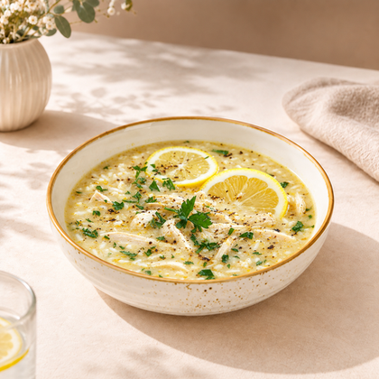 СУП АВГОЛЕМОНО (Греческий куриный суп с лимоном, яйцом и орзо)
