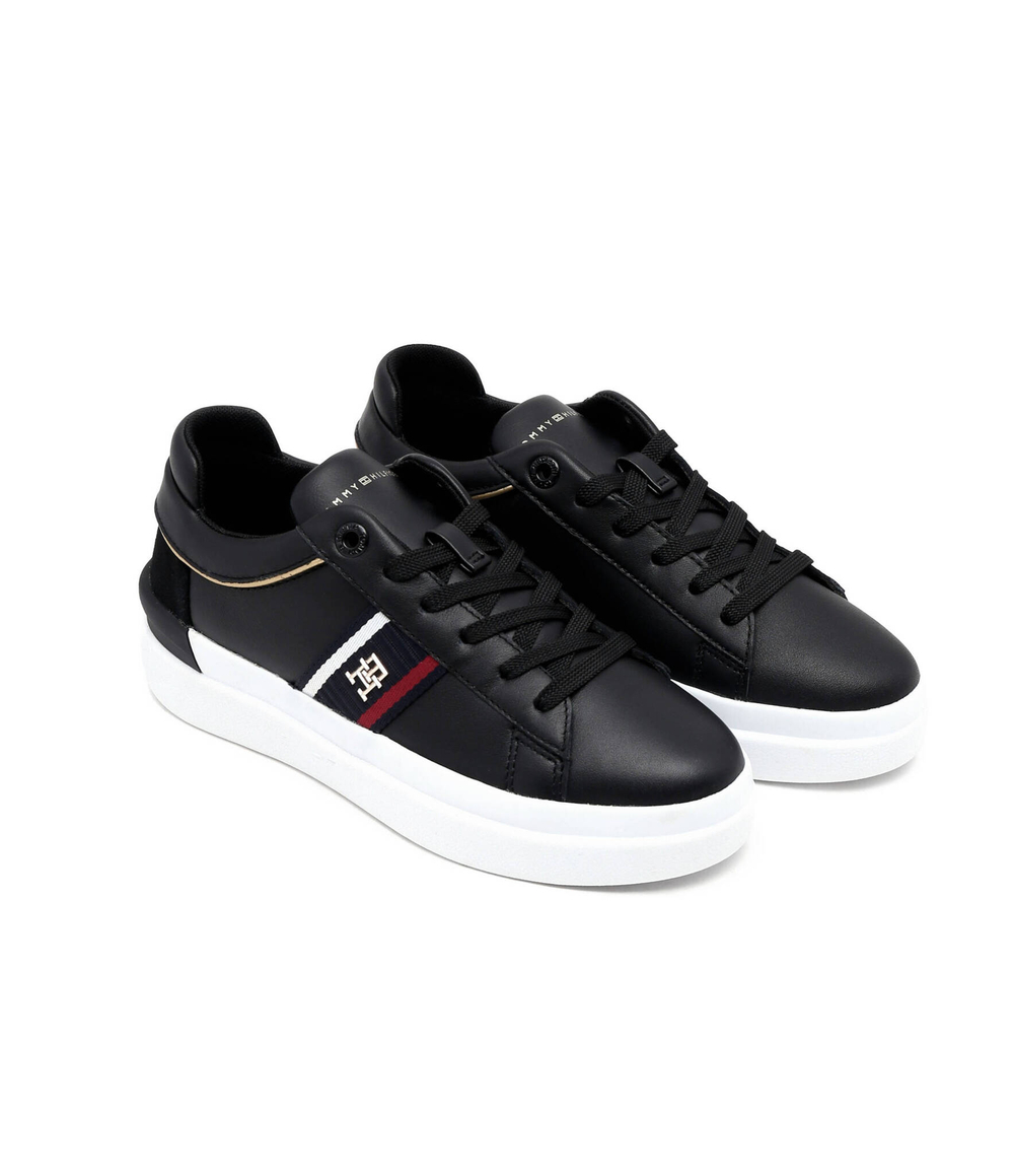 Кожаные кроссовки corp webbing court Tommy Hilfiger - черный(FW0FW07387)