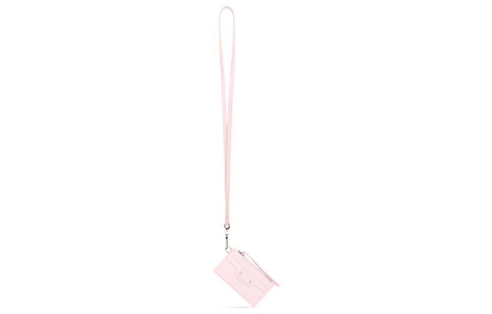 Balenciaga Neo Classic Grained Calfskin Card Holder Women"s Pink