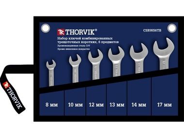 CSRWS6TB Набор ключей гаечных комбинированных трещоточных коротких в сумке, 8-17 мм, 6 предметов