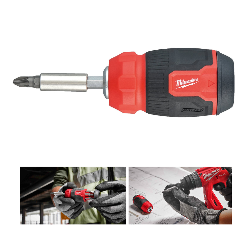 Отвертка универсальная компактная 8 в 1, длина 155 мм MILWAUKEE COMPACT MULTI-BIT SCREWDRIVER 4932492807