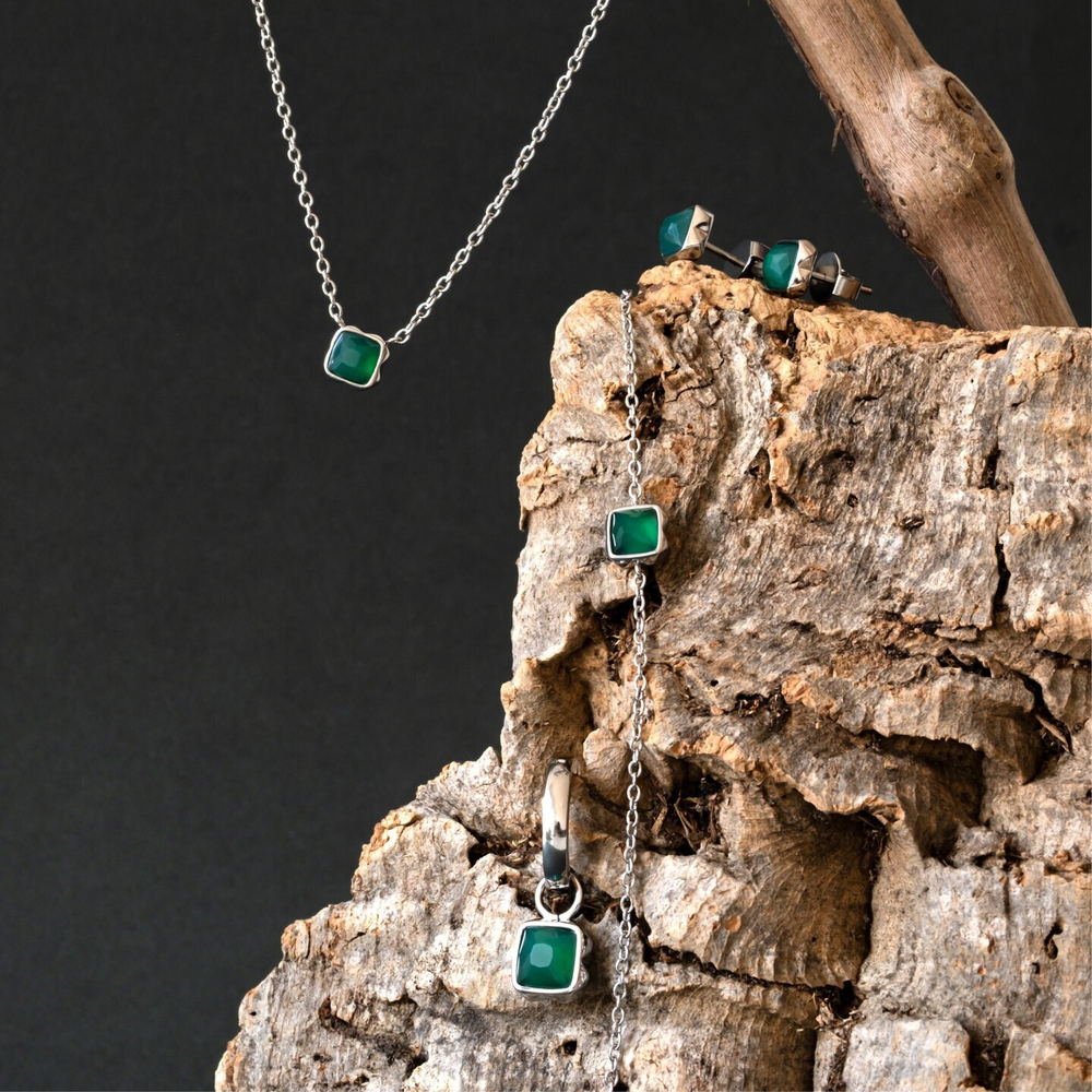 Серьги Coeur de Lion Green agate (May) 1301/21-0500