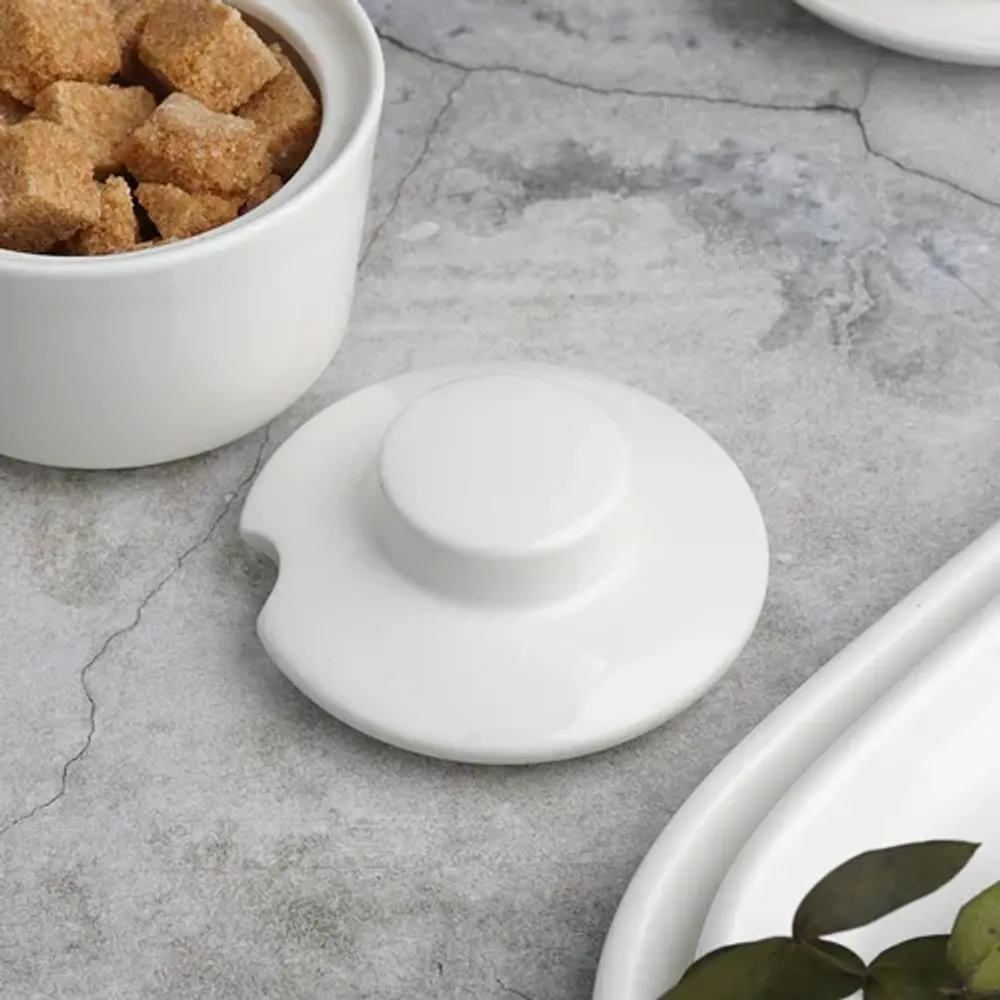 Сахарница d 9,5 см h8 см с крышкой белая фарфор P.L. Proff Cuisine [4]