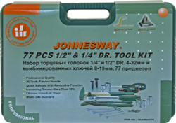 S04H52477S Набор инструмента универсальный 1/4", 1/2"DR, 77 предметов