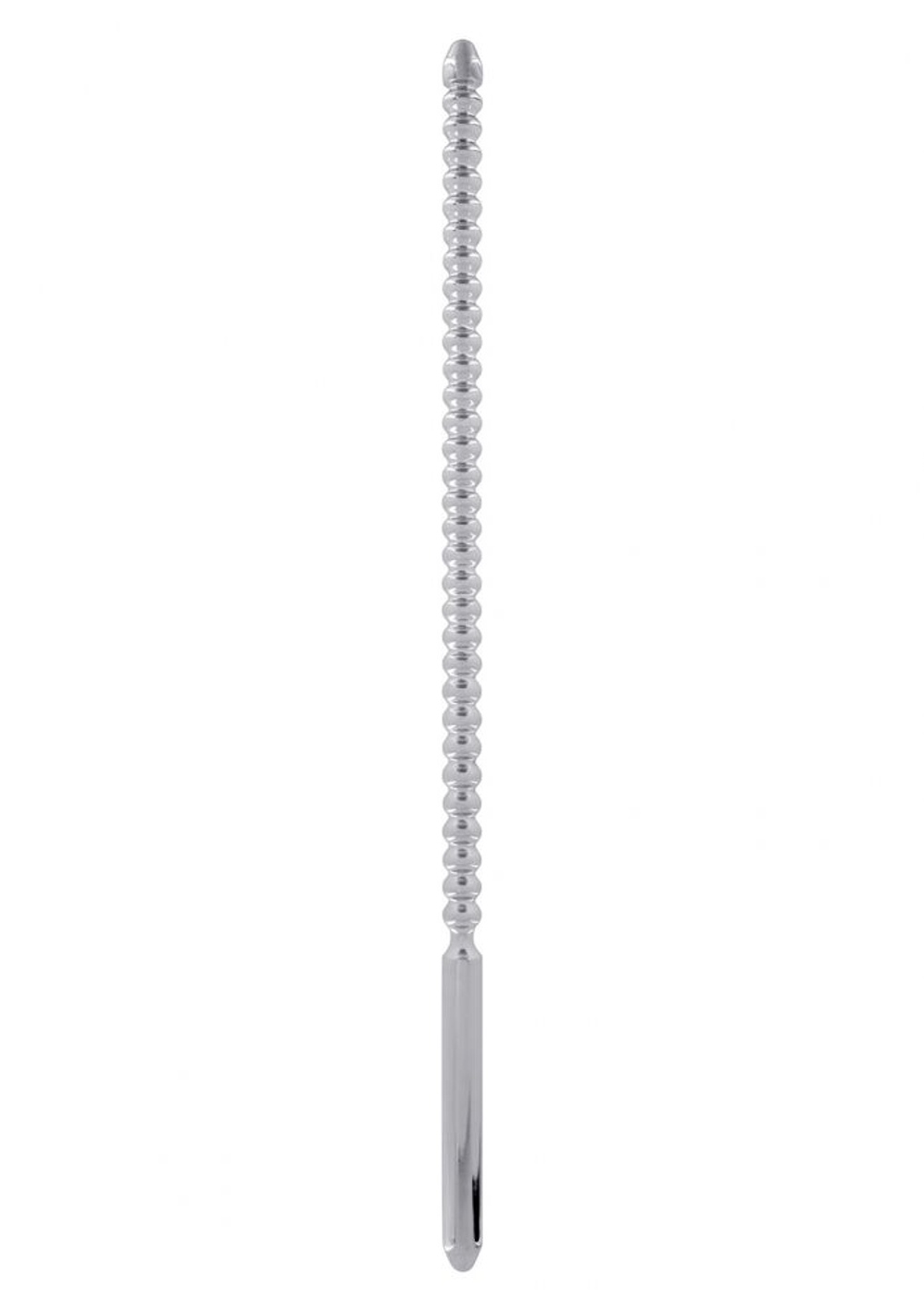 Плаг для уретры Dip Stick Ribbed (Цвет: серебро)
