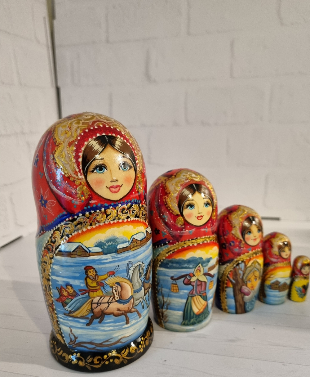 Матрешка 15см "Тройка" 5 мест
