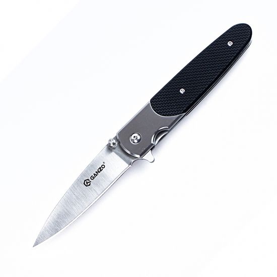 Складной нож Ganzo G743-1 черный, G743-1-BK c клинком из стали 440C, рукоять G10
