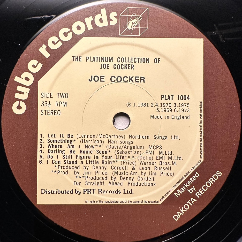 Joe Cocker - The Platinum Collection Of Joe Cocker 2LP (Англия 1981г.)