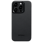 Чехол из арамидного волокна с поддержкой MagSafe PITAKA MagEZ Case 4 1500D для iPhone 15 Pro Max, Black / Gray (Черно-серый)