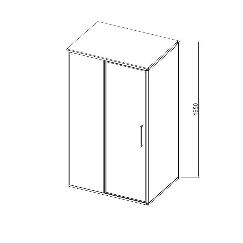 Душевой уголок Слим 8мм (Slim 8mm) VSR-4SLP9012CLB, 1200*900, черный, стекло прозрачное,