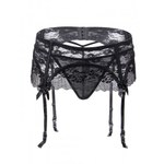 Кружевной пояс для чулок Black Sexy Lace, 3XL