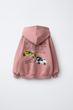 ZARA ХУДИ HOT WHEELS MATTEL ©, РОЗОВЫЙ