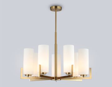 Люстра на штанге 7*E27 LH56064 латунь/белый High Light Modern Ambrella