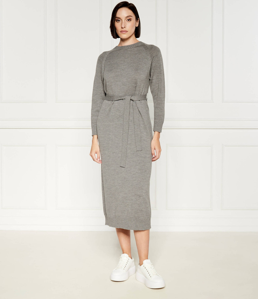 Хлопковое платье с ремешком Max Mara Leisure - серый(263260286)