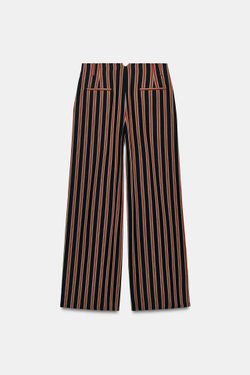 ZARA БРЮКИ С ЗАЩИПАМИ — ZW COLLECTION, КРАСНАЯ ПОЛОСКА