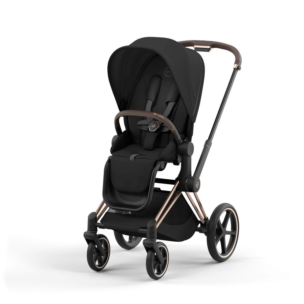 Детская коляска Cybex Priam IV 3 в 1 Sepia Black на шасси Rosegold