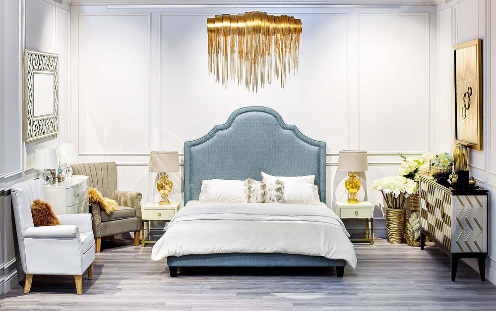 Тумбочка прикроватная Garda Decor с выдвижным ящиком и стеклянными панелями бежевая