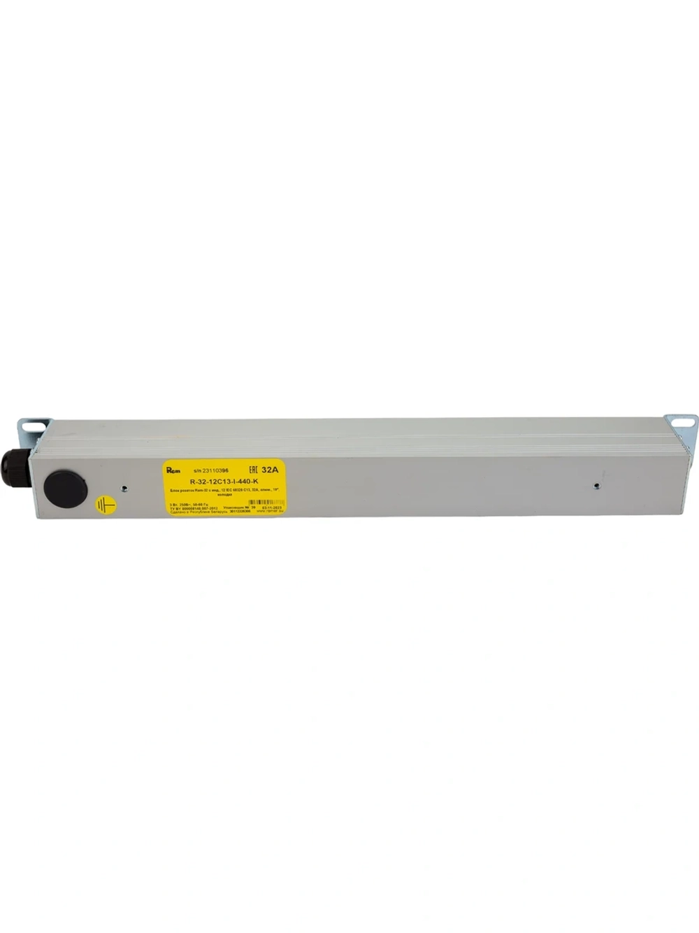 Блок розеток REM Rem-32, с индикацией, 12 IEC 60320 C13, 32 А, алюминий, 19", колодка R-32-12C13-I-440-K