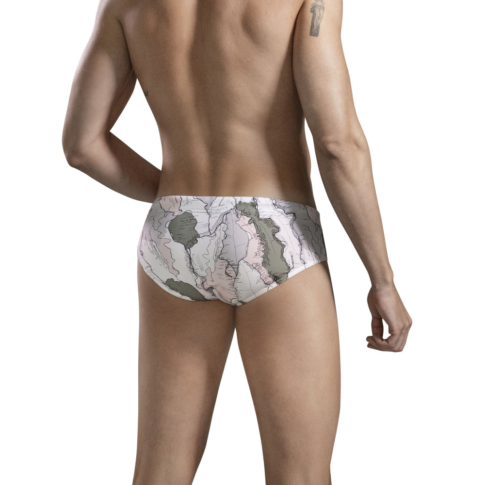 Белые плавки с принтом в виде карт Calipso Swimsuit Brief (Размер: S) (Цвет: белый)
