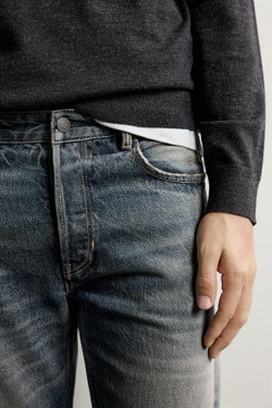 ZARA ДЖИНСЫ REGULAR FIT, СЕРО-СИНИЙ
