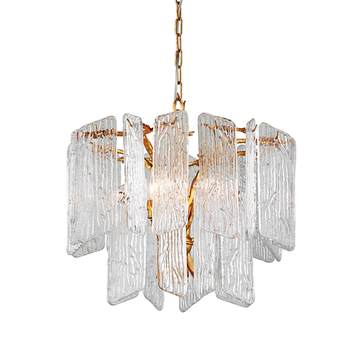Corbett Piemonte Chandelier, 62 cm, Gold Leaf