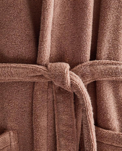 ZARA HOME ХЛОПКОВЫЙ ХАЛАТ С КАПЮШОНОМ, РОЗОВЫЙ