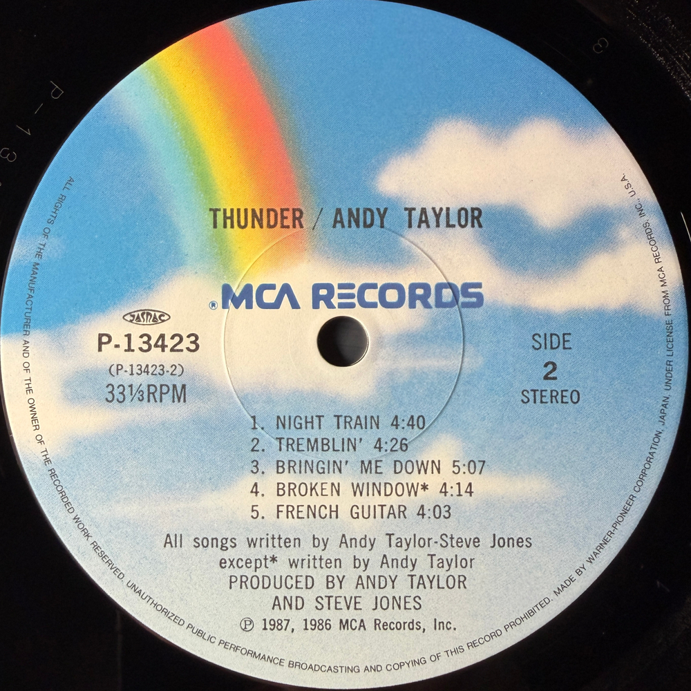 Andy Taylor ‎– Thunder (Япония 1987г.)