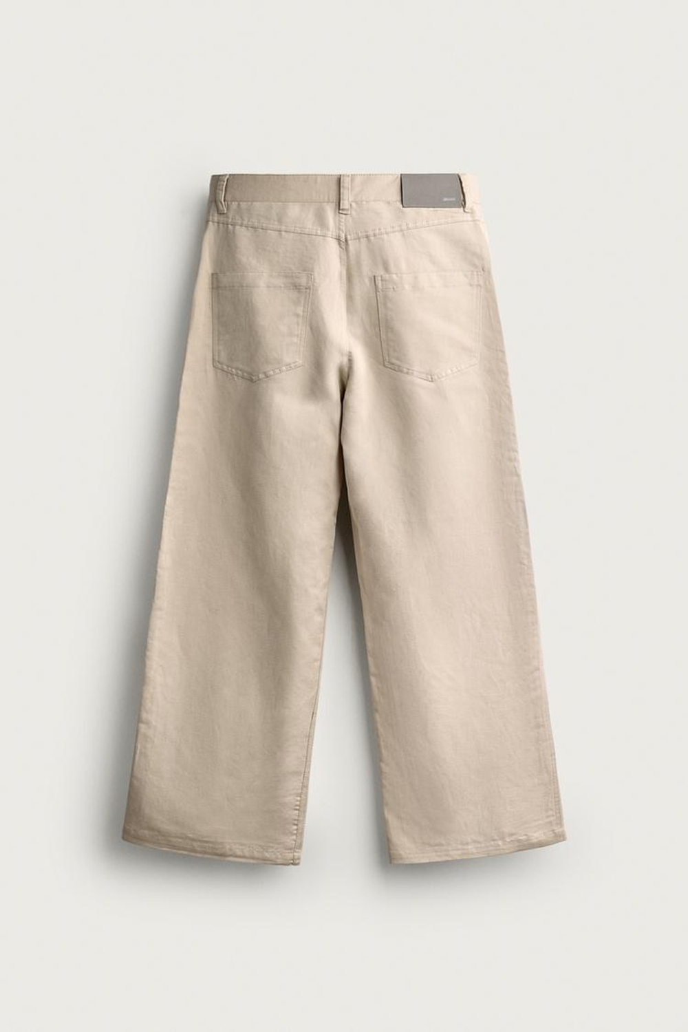 ZARA БРЮКИ RELAXED FIT ИЗ ХЛОПКА И ЛЬНА, БЕЖЕВЫЙ