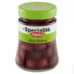 Оливки тёмные Damico Itrana 300 гр в ст/банке, Италия