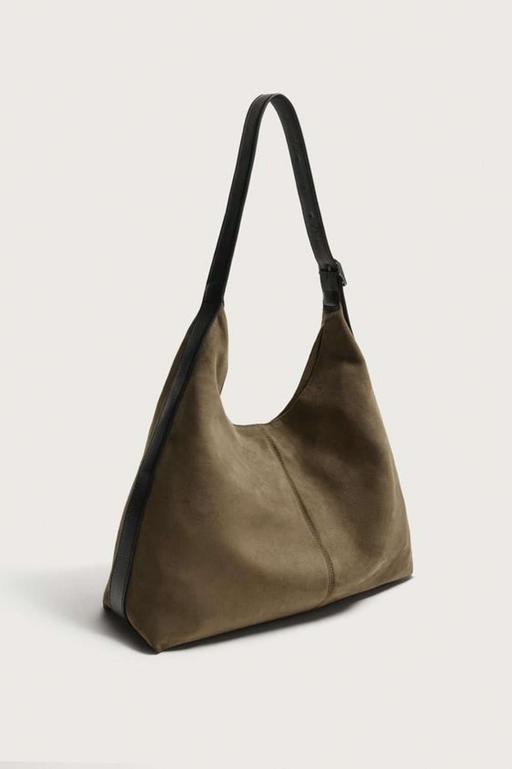 ZARA ОДНОТОННАЯ СУМКА-ШОПЕР, ЗЕЛЕНЫЙ ХАКИ
