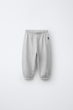 ZARA КОМПЛЕКТ ИЗ ДВУХ ОДНОТОННЫХ ДЖОГГЕРОВ, СЕРЫЙ МЕЛАНЖ