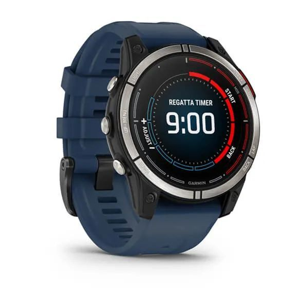 Мультиспортивные часы Garmin Quatix 7 Sapphire титановый с синим силиконовым ремешком, 010-02582-61