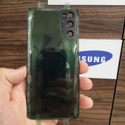 Крышка для Samsung S20 - стеклянная панель "хорошее качество" (чёрного цвета)