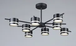 Люстра потолочная Rilon 6901/8 BK, 8×15 Вт, чёрная