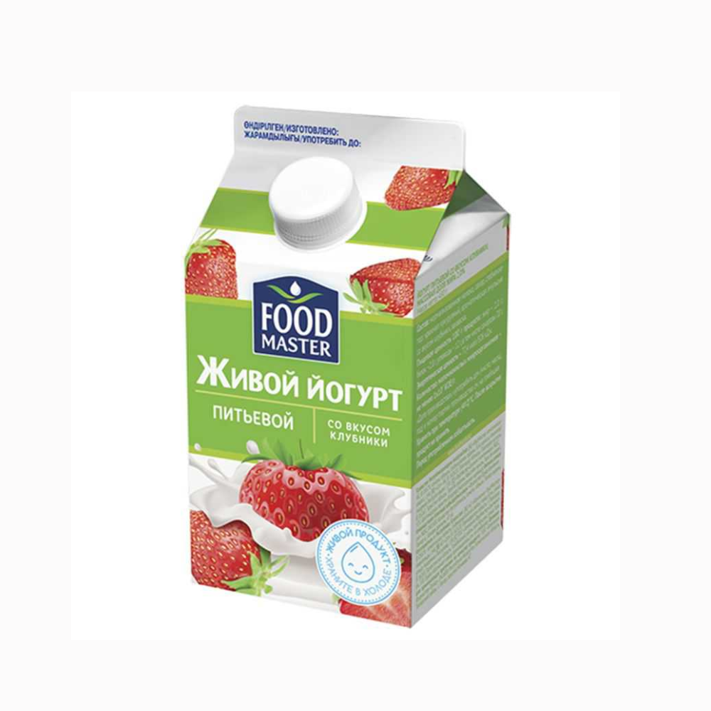 Питьевой йогурт Food Master Клубника 450 гр