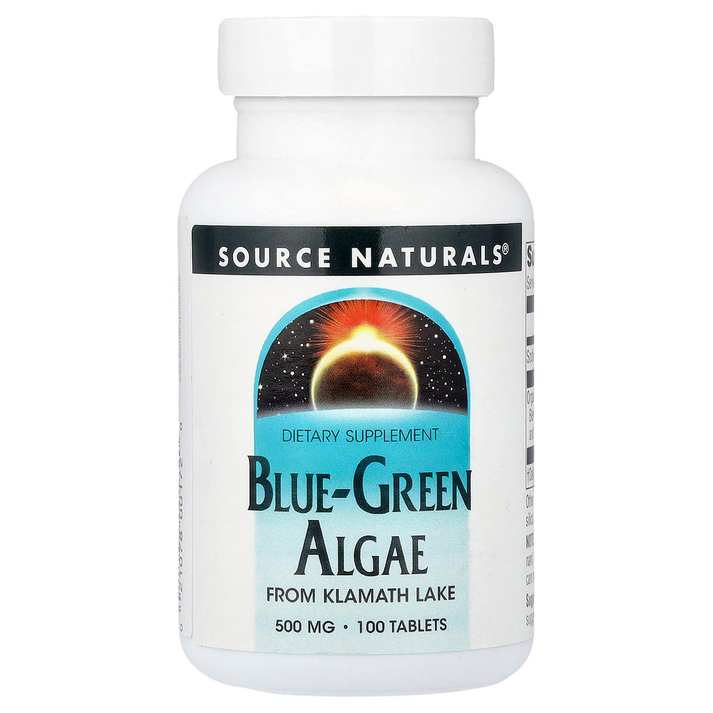 Source Naturals, сине-зеленые водоросли, 500 мг, 100 таблеток