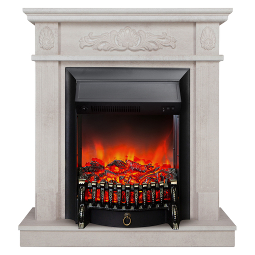 Каминокомплект Real Flame Adelaida WT с очагом Fobos Lux Black (без пульта)