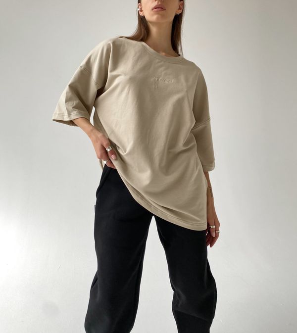 Футболка Logo Oxford Tan бежевая - фото 2