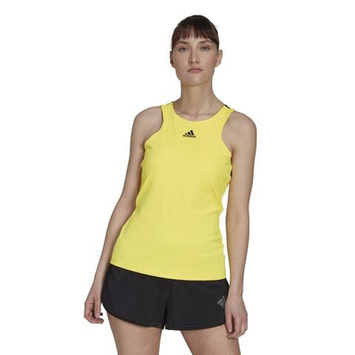 Женский топ теннисный Adidas Y-Tank W - beam yellow/black