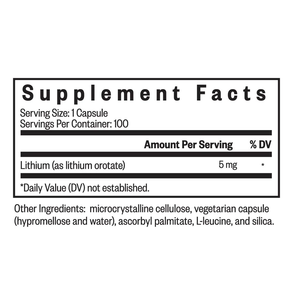 Lithium Orotate 100 капсул Seeking Health