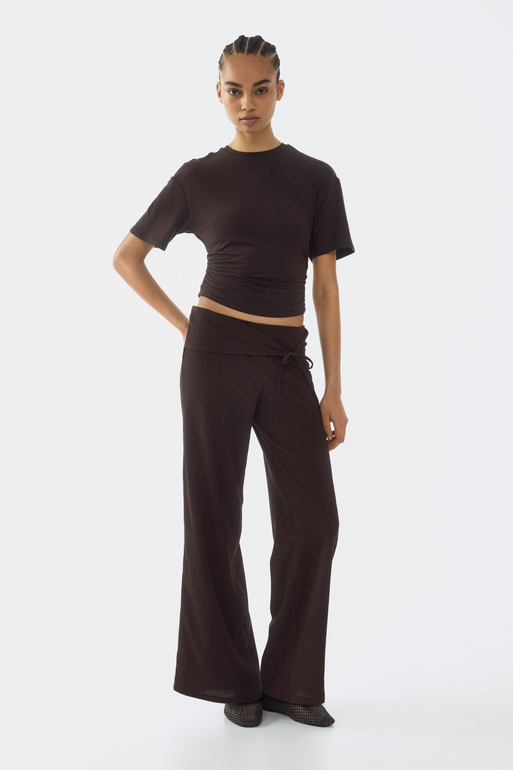 Брюки из джерси со шнуровкой - H&M