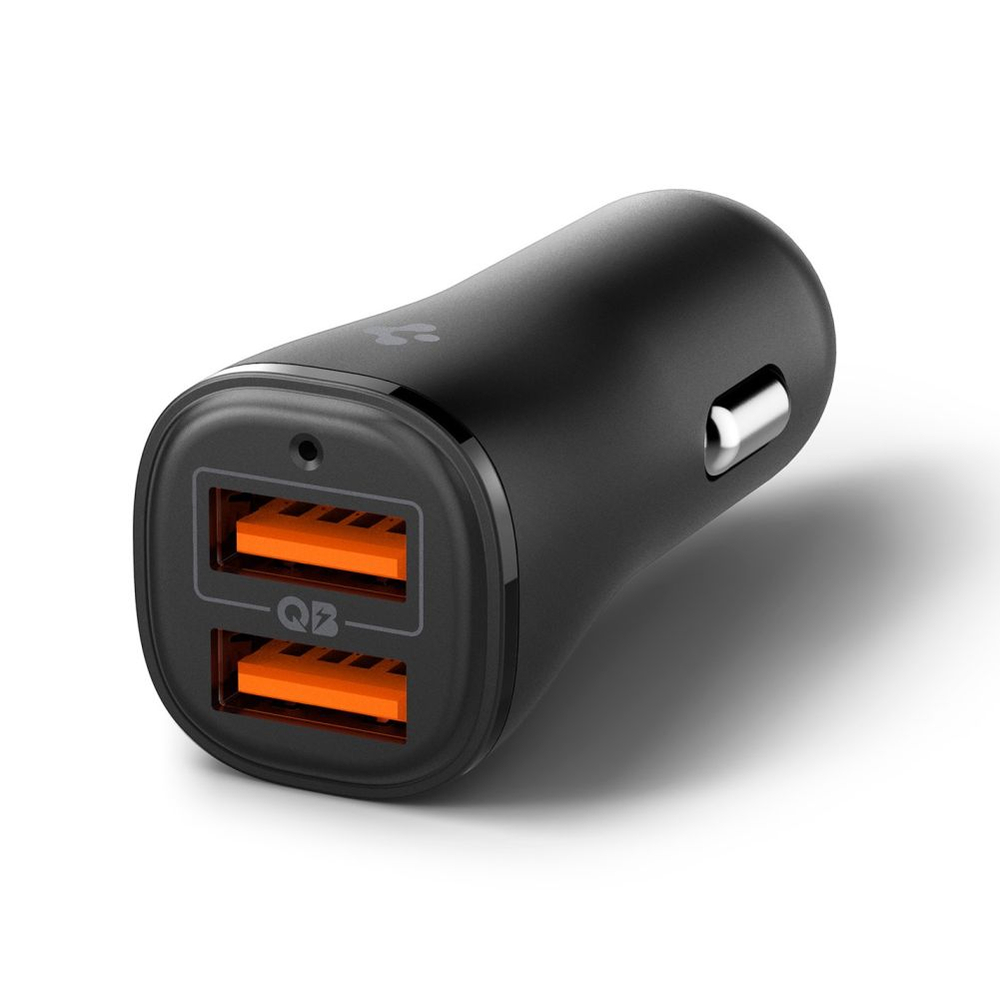 Автомобильная зарядка Spigen ESSENTIAL EV302 2-PORT 30W BLACK