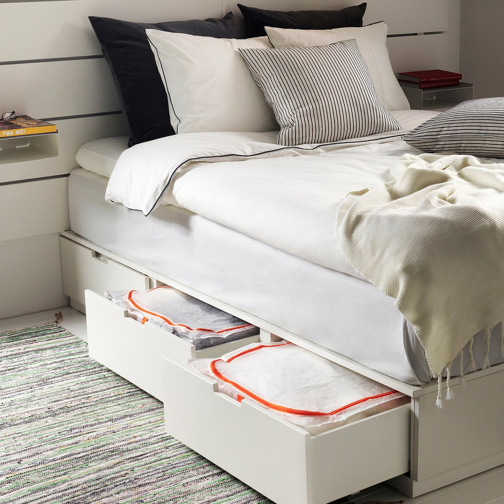 IKEA PÄRKLA  (ИКЕА ПЭРКЛА)  -  Контейнер для одежды/постельного белья 55х49х19 см