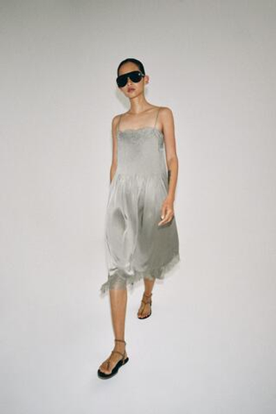 ПЛАТЬЕ МИДИ С КРУЖЕВОМ — ZW COLLECTION — ZARA
