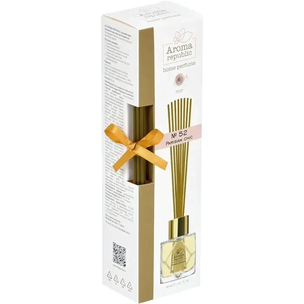 Ароматический диффузор в стеклянном флаконе 30мл «№52 Parisian chic» AROMA REPUBLIC